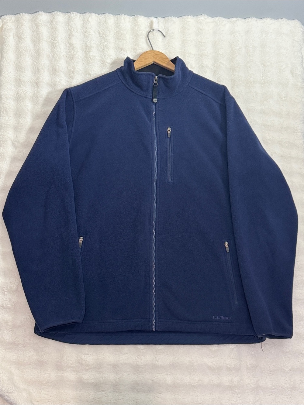L.L. Bean Polartec Fleece Zip-Up Mens Jacket Outdoor Blue Size XL